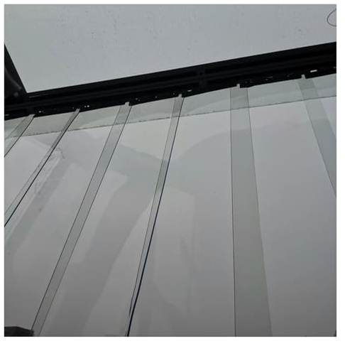 LINGDSWULING Industrievorhang Vorhang PVC Streifenvorhang Glasklar Transparent Ideal Kühlhaus/Kühlschrank/Gefrierschrank Industrie-Streifenvorhang(29.53x118.11in/0.75x3m)