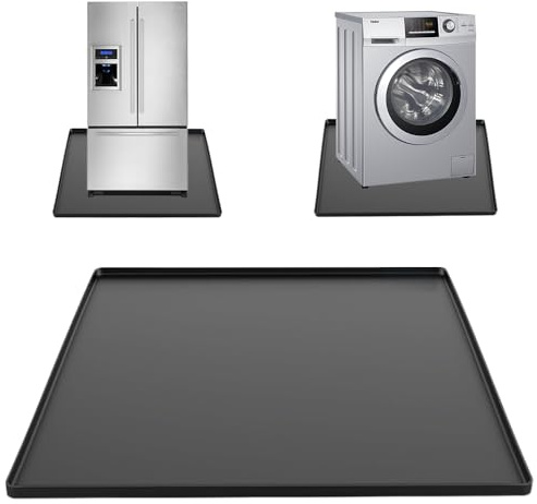 Kühlschrankmatte mit Erhöhtem Rand, 60 x 60cm Silikon Kühlschrankmatten, Wiederverwendbare, Auslaufschutz, Bodenschutzmatte, Abtropfschale für Kühlschrank Waschmaschine Weinschrank