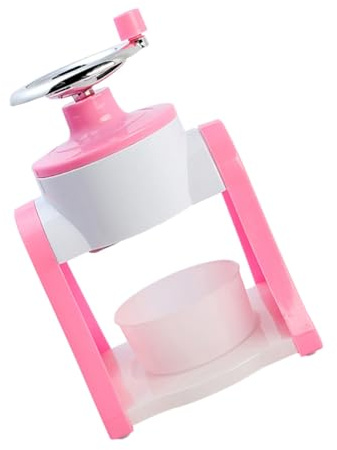 WEKADRIN Manual Ice Crusher Hand Operated Small Ice Chipper Tool for Home Use for Smoothies Snow Cones and Drinks Easy to Clean Reusable Pink