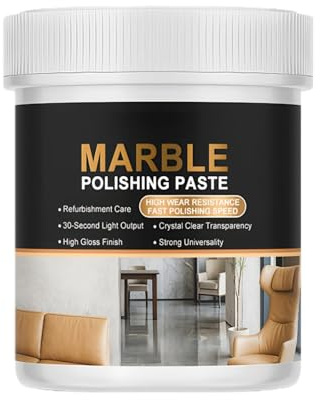 Marble Polishing Paste,Stone Polishing Wax,Restores Shine & Removes Scratches,Effective Natural Stone Polish Tool,Marble,Granite,Quartz Polish,Sealer & Protector for Countertops,Floors,Walls