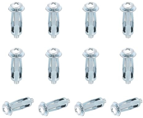 QUARKZMAN 12 Set M4x28mm Dadi Farfalla, Acciaio Carbonio Finitura Zincata Dadi Espansione Petali, Rivetti Presa Multipla Per Paretine Sottili E Cavi Utilizzo Pareti Sottili, Argento