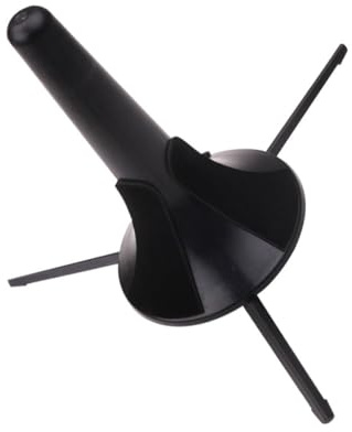 HOODANCOS Soporte Trípode Plegable para Trompeta Base Metálica Estable con Patas de Patas Accesorio Portátil para Instrumento de Viento Protección con Fieltro Negro