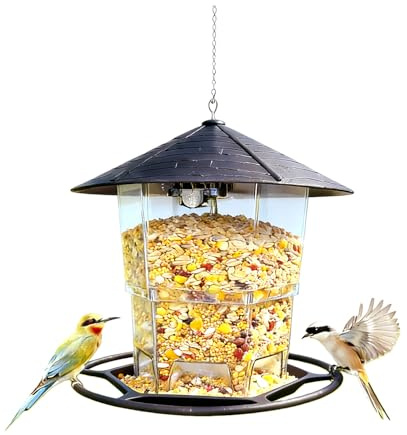 Großvolumiger klappbarer Futterspender Vögel – Wetterfester hängender Vogelfutterhaus zum Aufhängen – Kunststoff Futterhaus für Vögel Hängend – Innovativer Bird Feeder & Vogelfutterstation für Balkon