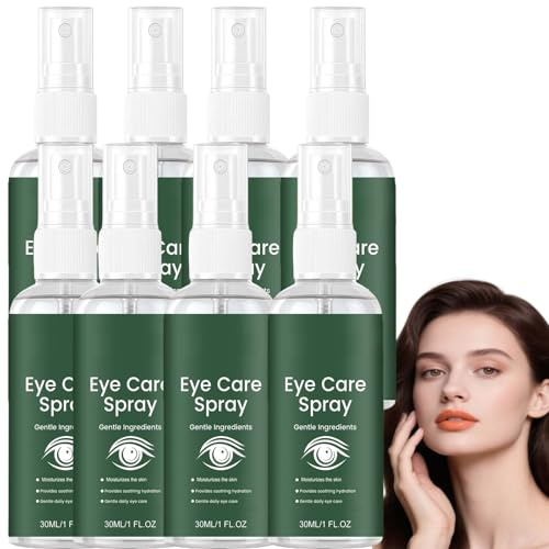 Spray de sérum pour les yeux Lutein, sérum rafraîchissant sous les yeux avec vitamine E, spray de soin quotidien hydratant doux, apaisant, hydratant pour homme et femme, à absorption rapide (8Pcs)