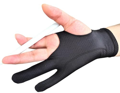Anti-touch glove, artist gloves for drawing tablet, tablet glove two finger smooth elasticity pen pencil sketching painting right hand or left