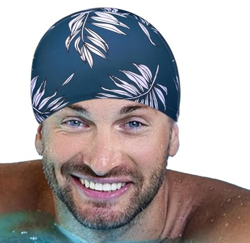 Cappello da nuoto da spiaggia – Cuffia da bagno elasticizzata con stampa, telo da bagno ad asciugatura rapida, copricapo flessibile per piscina, accessorio di protezione solare colorato | Comfort