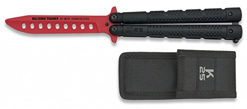 RUI-K25 K25 Butterfly Trainingsmesser mit roter, stumpfer Klinge