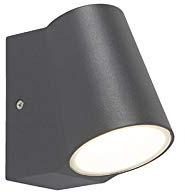 Qazqa led Modern außen Wandleuchte, Außenlampe, Wandlampe für den Garten - Uma - Dunkelgrau, inkl. 6W LED-Lampe, 12cm, IP44, Rund