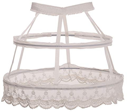 GRACEART Steampunk gotisk rörelse tutu justerbar underkjol fin klänning, E-vit, L