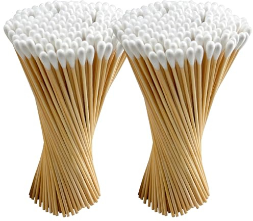 200 hisopos de algodón largos, hisopos de algodón resistentes de 6 pulgadas con palos de madera