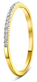 MIORE Schmuck Damen 0.08 Ct Diamant Ewigkeitsring mit Brillanten Hochzeitsring aus Weißgold- Gelbgold 9 Karat- 375 Gold