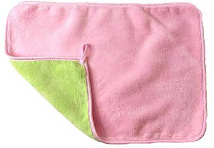 AUFWH Chiffons De Polissage en Microfibre10 Pièces / 650G / ㎡ Lingettes De Voiture en Molleton De Corail en Microfibre, Lingettes Épaissies Double Face 30 * 40Cm-Rose Vert