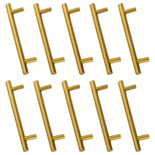 Drenky Möbelgriffe 10 Stück Schrankgriffe Lochabstand 160 mm, Griffe Gold Türgriff Edelstahl Mit Schrauben für Küchenschränke Mit Schrauben Für Schublade,Schrank,Möbel Und Küche