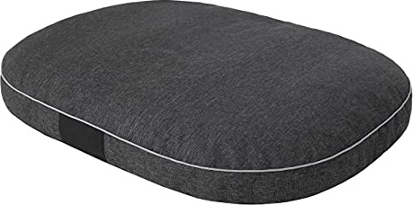 PillowPrim Hundekissen Hundebett Hundematratze Kissen Hundeschlaufplatz Bett Hundekorb Hundesofa ovale Matratze mittelgroße Hunde L - 87 x 68 cm Schwarz ökologische Leinenstoffe