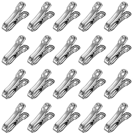 20 Clip per Serra - Supporto Mollette da Giardino, Clip per Piante in Acciaio Inox, Sostegno Piante, Strong Grip Shed Film Frame Shading Net Rod Clip (5,5 x 1 cm)