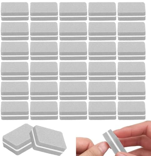 Agatige 30 Piezas De Bloques De Pulido De Uñas, Ligero Bloque De Lijado De Pulido De Uñas Profesional, Taco Pulidor Uñas Mini Herramienta De Manicura Portátil Pulidora De Uñas Para Salón De Uñas(Gris)