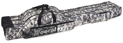 doorslay Borsa da pesca portatile pieghevole per attrezzatura da pesca borse da pesca Oxford custodia per canna da pesca borsa da pesca borsa da trasporto organizer per esterni impermeabile per pesca,