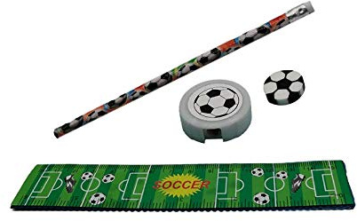 Schnooridoo 12 x Fußball Schreibset je 4-teilig EM WM Schule Mitgebsel Kindergeburtstag Give Away Tombola Einschulung