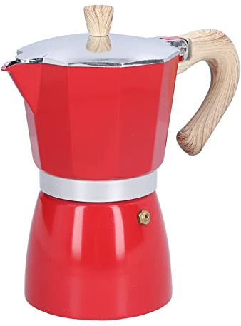 Natudeco Cafetière cafetière cubaine Moka Pot percolateur en aluminium cuisinière expresso Pot pour expresso classique Style italien classique(Rouge)