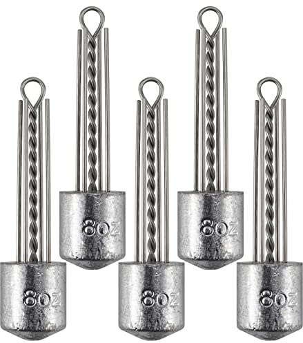 Dr.Fish 5 Pack Spider Sinkers Surf Fishing Weight Sputnik Sinker Lead Fishing Weights 1oz-8oz Saltwater Beach Casting Sea Bottom Holder 8oz