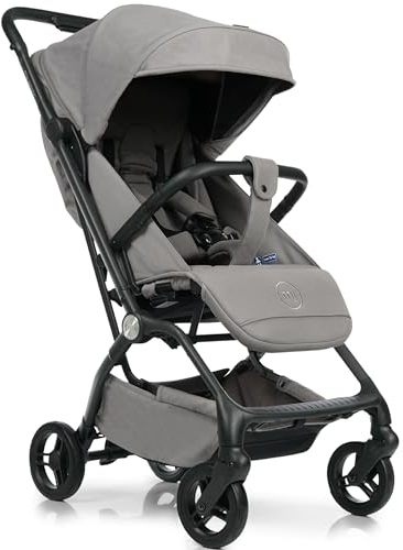 my junior® Buggy PICO³ | bis 22kg | Einhand AutoFold-Klappmechanismus | Ergonomische Liegeposition nach IGR e.V. | großes Sonnenverdeck UV50+ | Handgepäckmaß | 2 Belüftungsfenster - Stone Grey