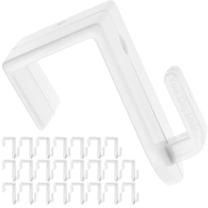 Fensterhaken zum Einhängen, 24 Stück, in Weiß, Dekohaken für 12 bis 17 mm Flügelstärke, Türhaken ohne kleben und bohren, Fensterclip für Lichterkette, Dekoanhänger, Türkranz, Aufhänger Fensterrahmen