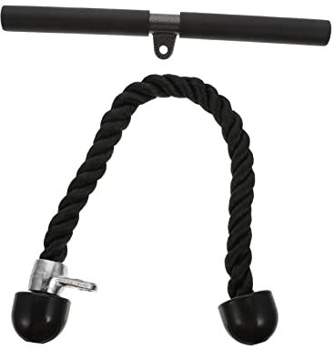 BESPORTBLE Zugseil Krafttrainingsstange Schwarz Geflochtenes Nylon mit Gummienden 2 Stück (Kurze Zugstange Trizepsgriff) für Muskeltraining an Kabelzug Fitnessstudio Heimtraining