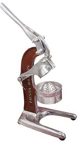 Prensa de jugo de naranja, exprimidor mexicano de estilo vintage, prensa de encimera de cocina para jugo de cítricos casero, prensa de mano de aluminio fundido antiguo (marrón)