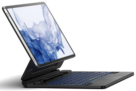 Dexnor for Samsung Galaxy Tab S10+ Plus/S9+ Plus/S9 FE+ Plus/S8+ Plus/S7+ Plus/S7 FE Case with Keyboard 12.4 Floating Cantilever Magnetic Stand Multi-Touch Trackpad Backlit S Pen Holder - Black