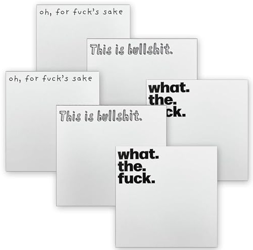 Dreaku Haftnotizen, 6PCS, What The Fuck Klebezettel, Büroartikel Büro Gadgets, Geschenke für Arbeitskollegen, Schnurrig (6)