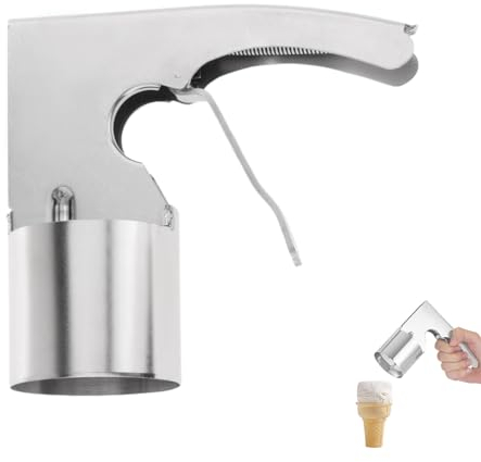Bvdfgk Cylindrical Ice Cream Scoop - Cylinder Ice Cream Scoop with Trigger Stainless Steel, Commercial Large Ice Cream Scooper with Release Lever for Cookies Sandwich