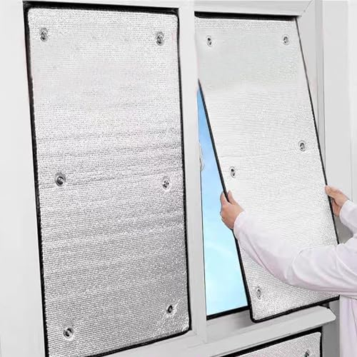 kufu01 Rückstandslose Sonnenschutz Folie,Silber Fensterfolie Blickdicht Reflektierende Fensterfolie,8 Mm Dicke 99% Uv-Schutz Dämmfolie für Schlafzimmer,Badezimmer,Büro,Dachfenster (60x100cm/24 x39)