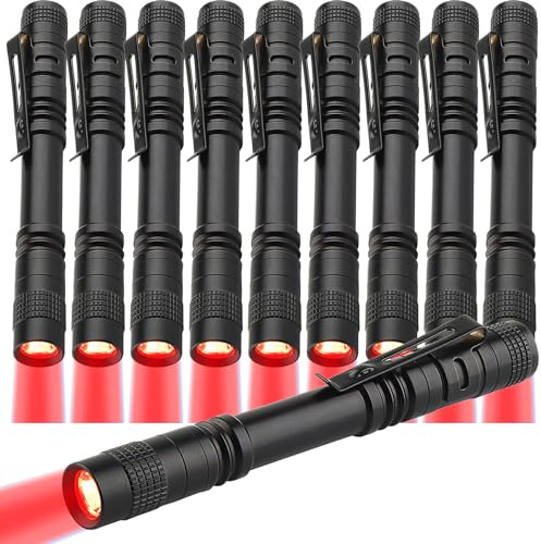 MODOAO Torcia elettrica a LED a luce rossa torcia portatile di emergenza piccola lampada tascabile di lavoro luce rossa torcia elettrica per diversi scenari (10)