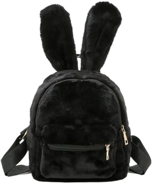 Jywmsc Niedliche Bunny-Rucksäcke für Mädchen, Damen niedlich Kaninchenohren Rucksack flauschige Umhängetasche Schultasche Satchel