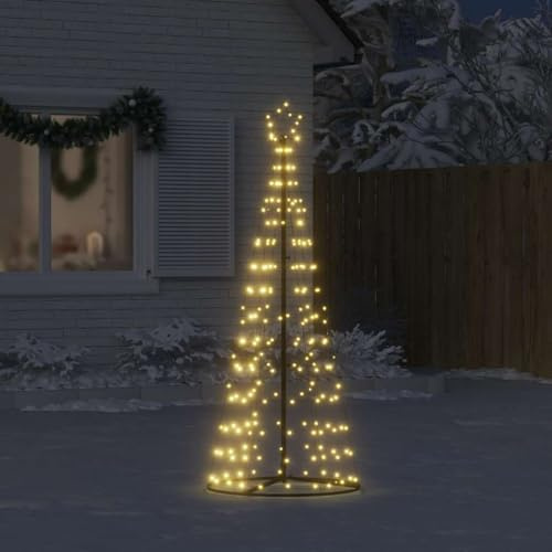 vidaXL LED Weihnachtsbaum, Beleuchtet Tannenbaum 8 Lichteffekte, Christbaum Lichterbaum Innen Außen, Weihnachtsdeko Weihnachtsbeleuchtung, 200 LEDs Warmweiß 180cm