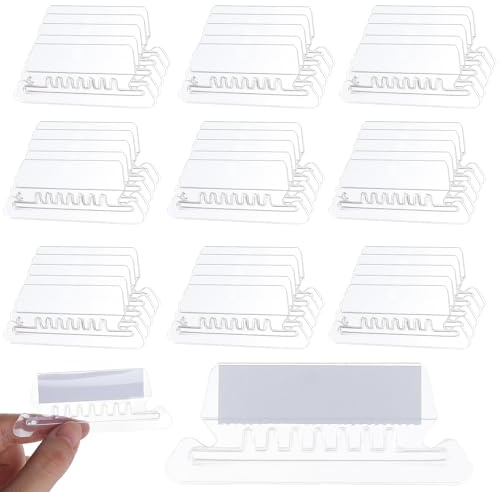 NICENEEDED 100 PCS Hanging File Folder Tabs 2 Inch, Plastic Hanging Folder Tabs Clear Hanging File Folder Tabs with Inserts, Hanging File Folders with Tabs for Quick Identification