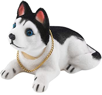Car Ornament Nodding Dog Shakes His Head Shaking Dog Car Styling Cute Bobblehead Dog Doll for Car Interior Decoration - (Color Name: Siberian Husky).