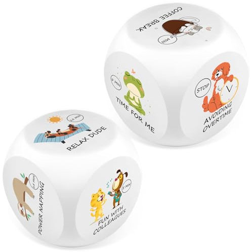 Ainiv 2-pack anti-stress-kub med 6 roliga åtgärder för stresslindring, PU-skum anti-stress leksak gåva för kontor kollegor studenter vänner – djurmönster