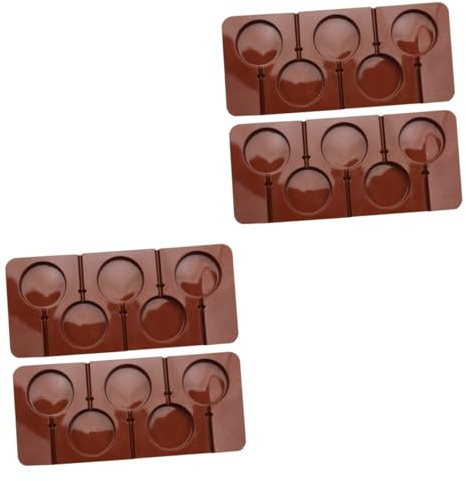 Mobestech 2 Ensembles Moule À Chocolat Moules Moule À Sucette Fournitures De Cuisson Moule En Silicone Sucette Moule De Cuisson En Silicone Doux Moule Rond Brown Gel De Silice 2 Pièces * 2
