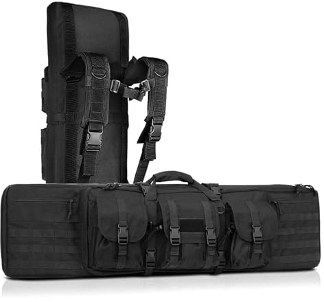 Gewehrfutteral Gewehrtasche Langwaffenfutteral Abschliebbar 2 Langwaffen Wasserdicht Waffentasche Multifunktionale Gewehr Weichkoffer,Lockable,Lagerung Transport(Size:108cm/42.5in,Color:c)