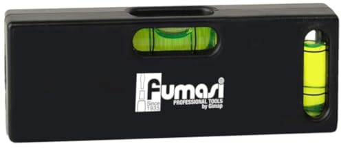 Fumasi Mini Nivel de Burbuja Dos Frascos - Nivel de Burbuja Profesional de Bolsillo, Portátil con Indicador Horizontal y Vertical, ABS, 10,5 x 1 x 3 cm