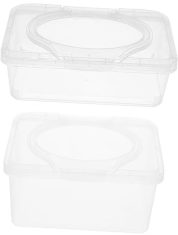 Yardenfun 2 Stück-pack Feuchttücherbox mit Klappdeckel aus Pp 1100ml und 1850ml Staubdicht und Praktische Aufbewahrung für Zuhause und Büro