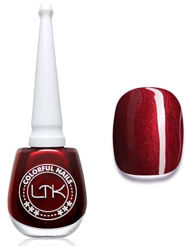 Pearl - Esmalte de uñas rojo de secado rápido, 13 ml, sin lámpara UV, pintura a base de agua no tóxica, fórmula vegana, sin esmalte de uñas UV para manualidades, color rojo
