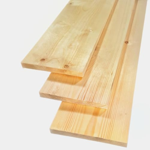 10 Solid Pine Timber Boards – Smooth Planed Square Edge Wood Planks, 18mm Thick x 165mm Wide, 60cm Length – Pine Wood for DIY, Fencing, Carpentry, Shelving,and Craft Projects (10, 60cm)