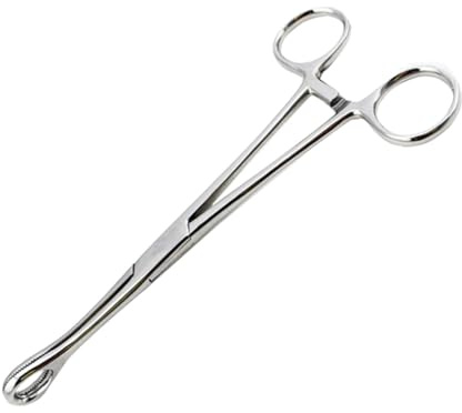 FIXOSHEE Piercingwerkzeug aus Metall mit Silberner Runder Form und Selbstverriegelnder Gezahnter Spitze für Ohr und Genitalpiercing im Professionellen Einsatz
