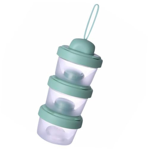 HEALSOPTHY Schichten Milchpulverbox mit Luftdichtem Verschluss Fächer Snackbehälter Milchpulver Portionierer Tragbar für Babynahrung und Pre Nahrung Unterwegs
