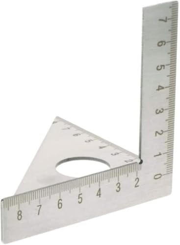 Goniometro, Regola angolare, Squadra for lavorazione del legno in acciaio inossidabile da 90 gradi a 45 °, Righello in for tornitura, for multifunzionale