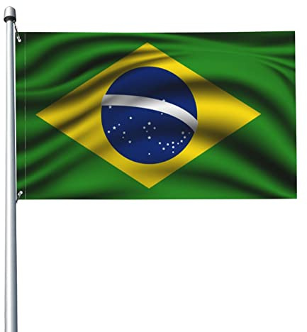 Bandiera Sventolante Del Brasile Bandiera Da Cortile Con 2 Occhielli Garden Flag Resistente Alle Intemperie Bandiere Di Benvenuto Per Esterni Fattoria All'Aperto 90X150Cm
