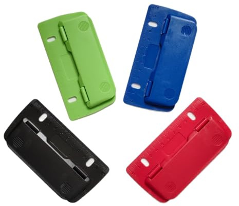 4 Stück Taschenlocher Kunststoff, Mini Taschenlocher Flach, Aktenlocher Perforator, Mini-Taschenlocher für Etikettenbindung, Locher für Ordner Schule, Büro und Zuhause