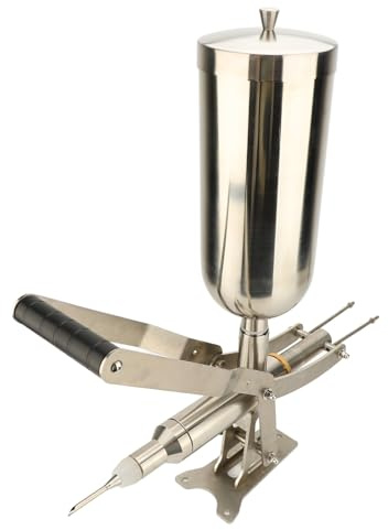 Alomejor Macchina Riempitrice Manuale per Ciambelle Riempitrice per Crema da 4,5 Litri per Churros di Torte di Pane, Strumento per Iniezione di Crema Gelatinosa in Acciaio Inossidabile per Domestica